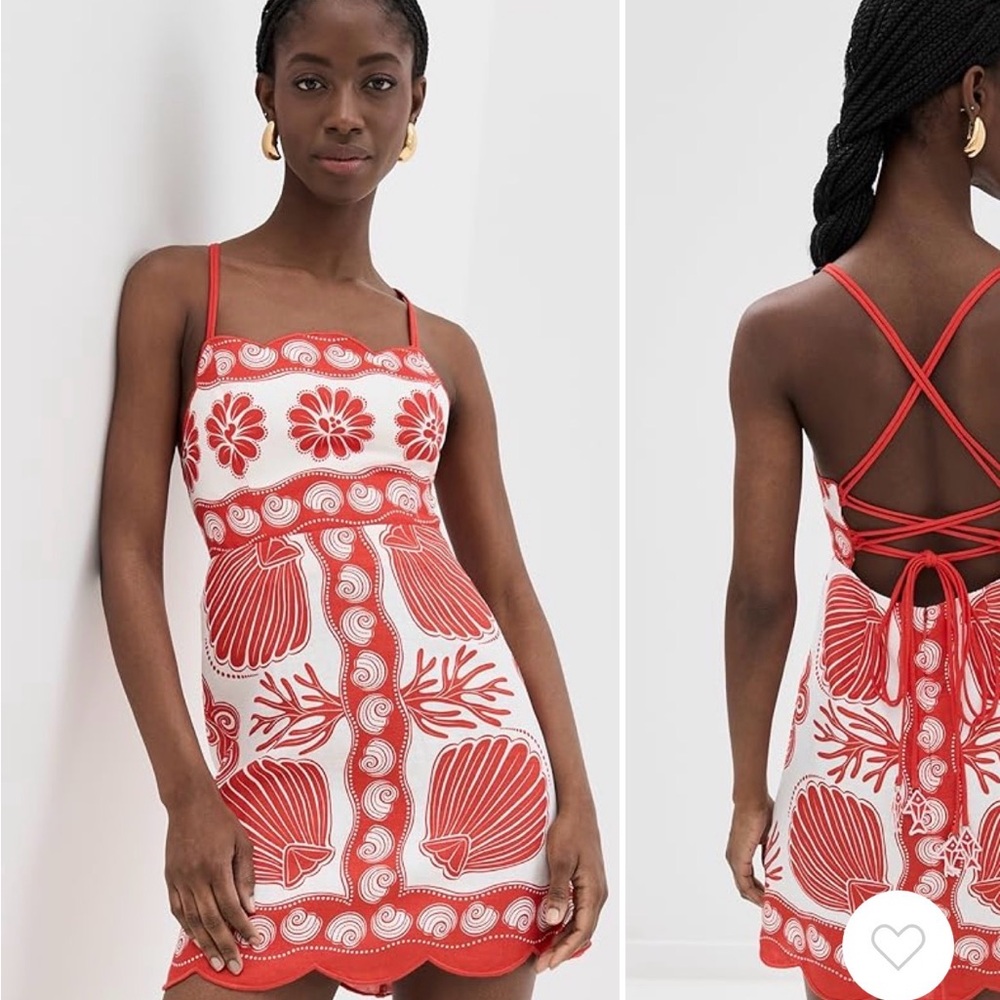 Farm Rio Anika Shell Dress Scallop Tie Back
